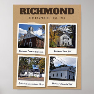 Druck von Sehenswürdigkeiten in Richmond, New Hamp Poster
