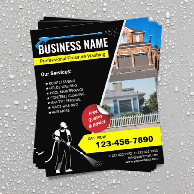 Druck Waschen Beruflich gereinigter Power Wash Flyer (Von Creator hochgeladen)