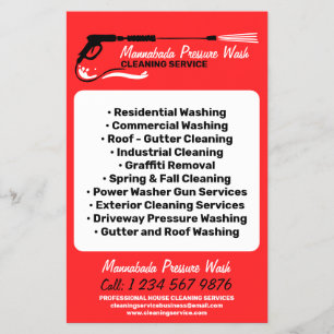 Druck Waschen Power Beruflich rot waschen Flyer