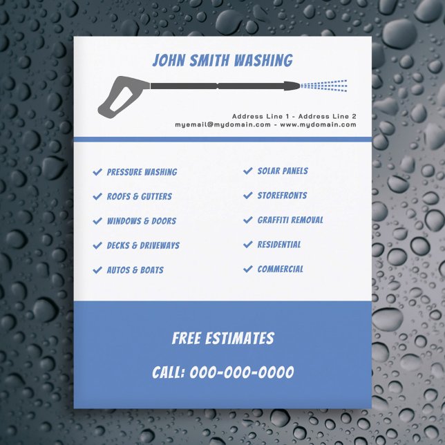Druck Waschen und Power Reinigung Flyer (Pressure Washing Flyer)