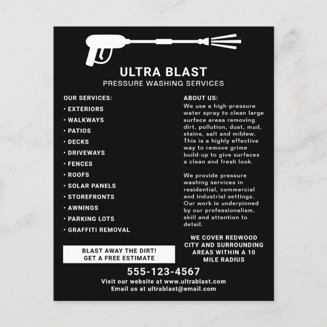 Druck Waschwasser Spray Gun Black Flyer (Vorne)