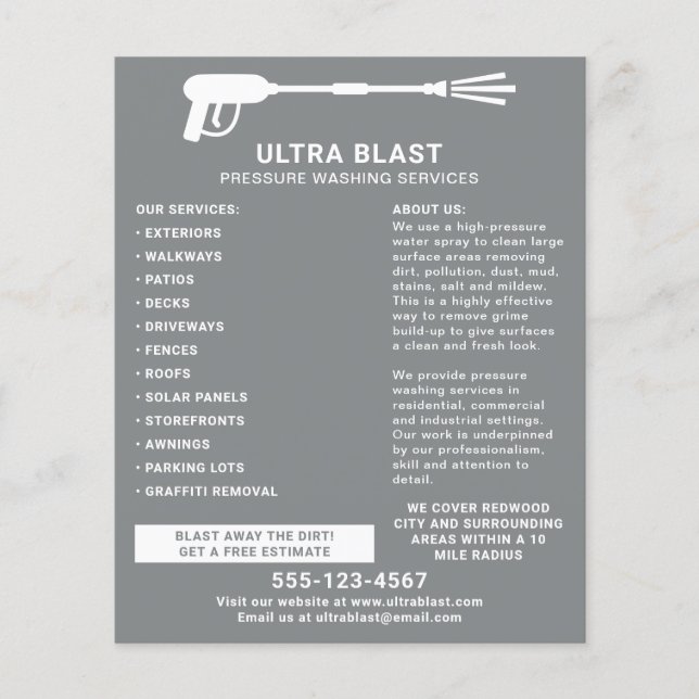 Druck Waschwasser Spray Gun grau Flyer (Vorne)