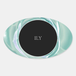 Druckaufkleber für metallische Rose Ovaler Aufkleber