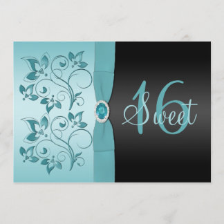 DRUCKband Blau, schwarzer Bonbon 16 lädt ein Einladung