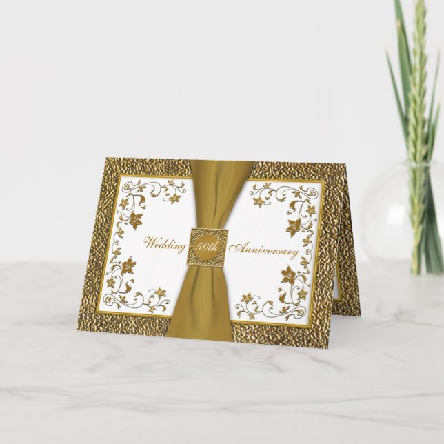 DRUCKband Blumen50. Jahrestags-Einladung Einladung (Vorderseite)