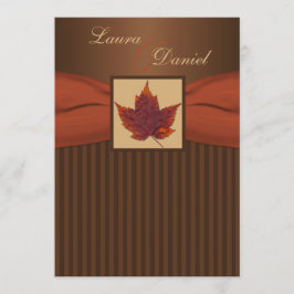 DRUCKband Herbst-Blatt Stripes Hochzeit einladen Einladung