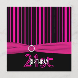 DRUCKband rosa und schwarzer Streifen-21. Einladung