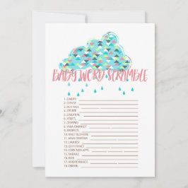 Druckbar! Einfache moderne Babydusche Themenspiele Einladung