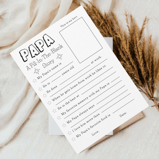 Druckbare Ausfüllung der Blank Vathers Day Card Einladung (Make Dad's day extraordinary with a personalized touch! Fill in the love and laughter )
