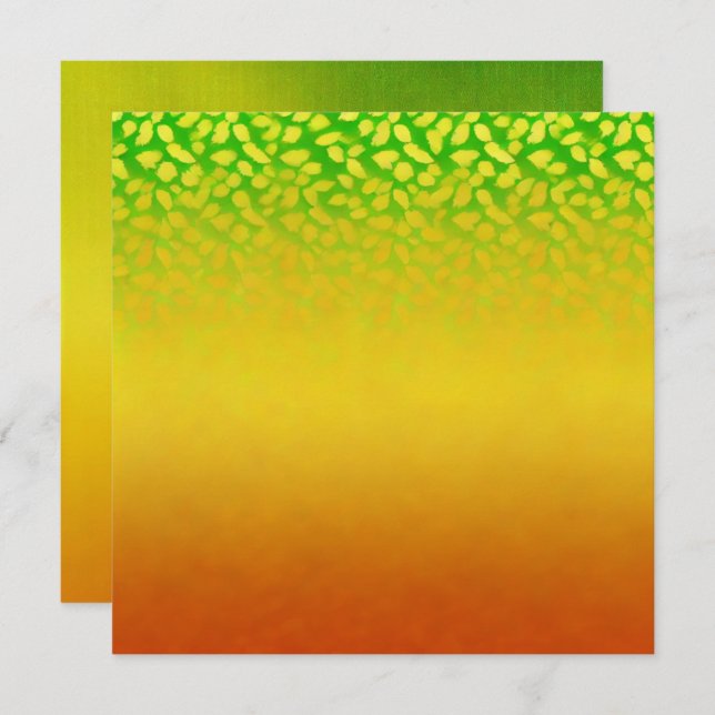 Druckbare Autumnal Fading Blätter Ombre Scrapbook Einladung (Vorne/Hinten)