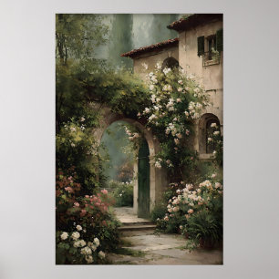 Druckbare Cottage-Garten-Wandkunst, Frühling Antiq Poster