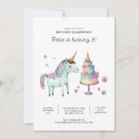 Druckbare Einhorn-Geburtstags-Einladungen