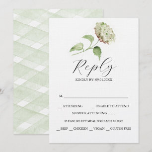Druckbare Hydrangea Hochzeits-RSVP-Karten Einladung