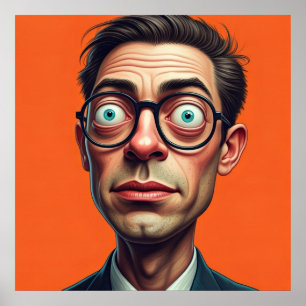 Druckbare Illustration lustiger Geschäftsmann  Poster