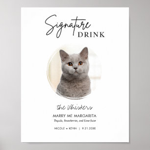 druckbare Katzenhochzeitschrift Drinks Bar signier Poster