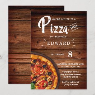 Druckbare Pizza-Party-Einladungsvorlage Einladung
