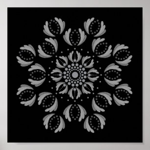 Druckbare Punkt-own-Mandala-Vorlage Poster