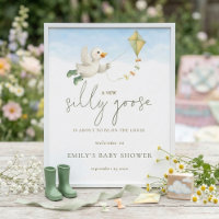 Druckbare süße alberne Gans Drachen Baby Shower