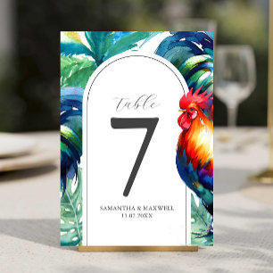 Druckbare Tischnummer im Watercolor-Stil Key West