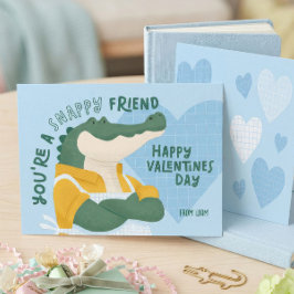 Druckbare Valentinstagskarten für Kinder Alligator Einladung
