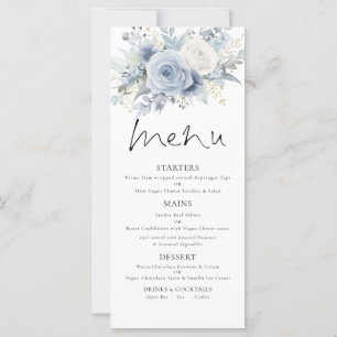 Druckbare verstaubte blaue Blumen Hochzeit Dankesc Karte