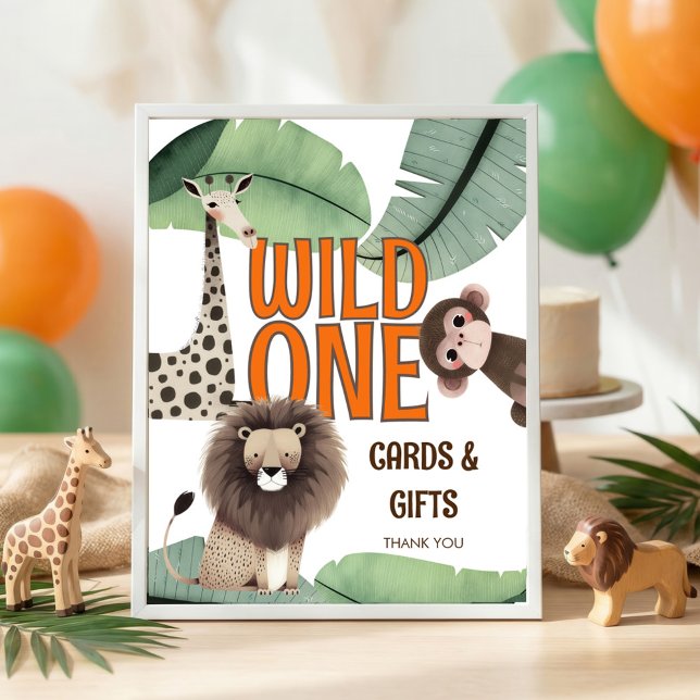 Druckbare Wild One Safari-Karten Geschenke 1. Gebu Poster (Von Creator hochgeladen)
