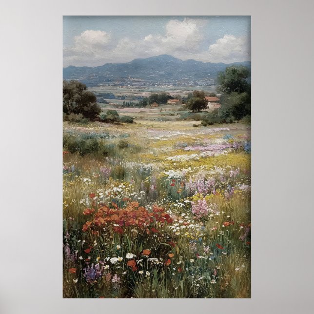 Druckbare Wildblumen-Wandkunst, Antique Frühling Poster (Vorne)