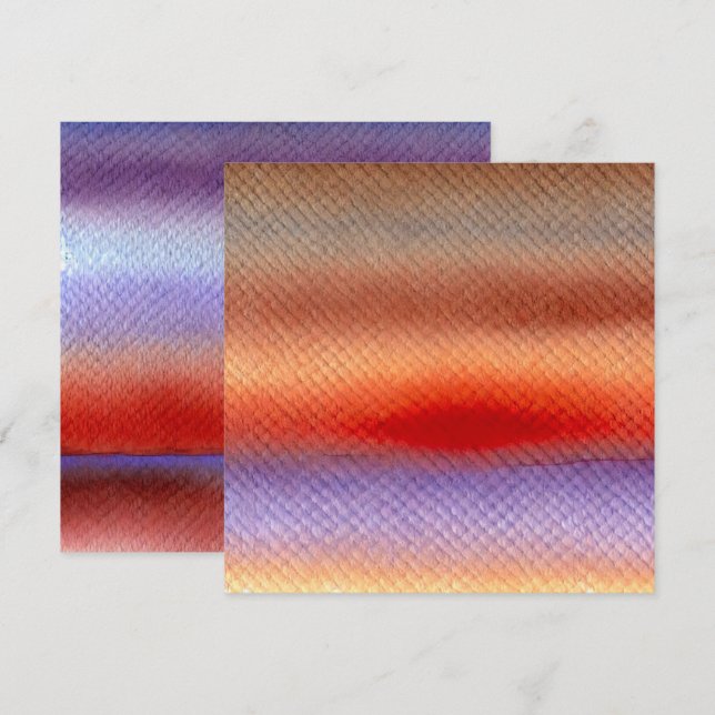 Druckbares Autumnal Watercolor Sunset Scrapbook Einladung (Vorne/Hinten)