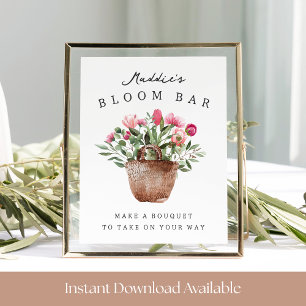 Druckbares Brautparty-Bloom-Bar-Schild Poster