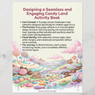 Druckbares Candy Land Labyrinth Aktivitätsbuch für Flyer