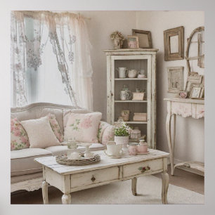 Druckbares Foto Shabby-Chic-Home-Stil Poster