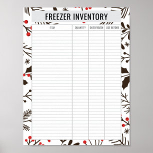 Druckbares Gefrierinventar 8,5x11 Papier Poster