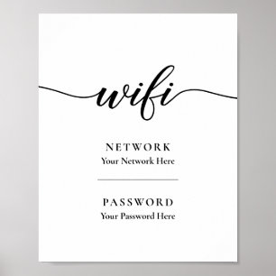 Druckbares Kalligrafie-WLAN-Passwort-Netzwerkschil Poster