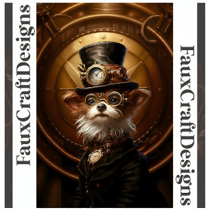 Druckbares Niedliches Steampunk-Dog-Hutgles 110 Poster