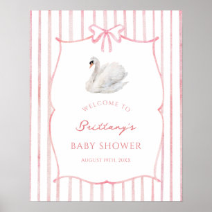 Druckbares Prinzessin-Schwan-Baby-Shower-Willkomme Poster