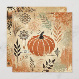 Druckbares Pumpkin-Gewürz störte Tinte-Scrapbook Einladung