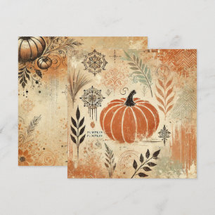 Druckbares Pumpkin-Gewürz störte Tinte-Scrapbook Einladung