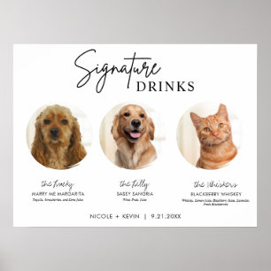 Druckbares Schild für 3 Haustiere Signature Drinks