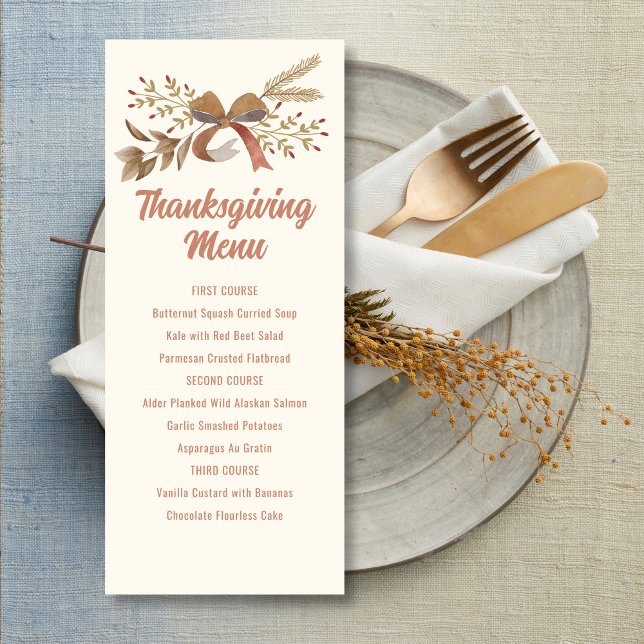 Druckbares Thanksgiving-Menü Einladung (Von Creator hochgeladen)