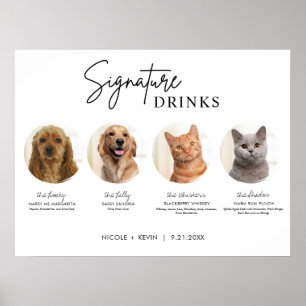 Druckbares Unterschriften-Drinks-Hochzeitsbar-Schi Poster