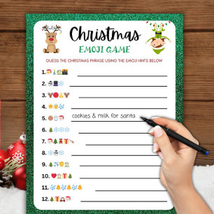 Druckbares Weihnachtsspiel Weihnachts-Emoji-Spie Feiertagskarte