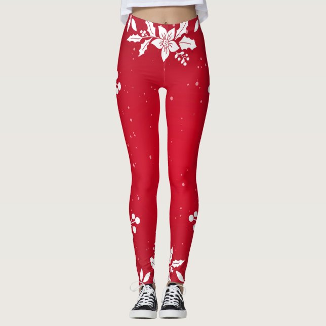 DRUCKBAUMUSTER ROTE Leggings (Vorderseite)