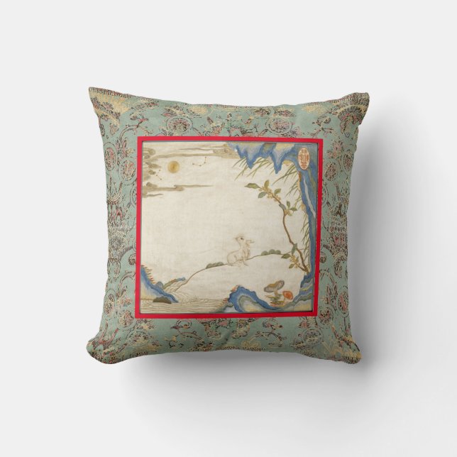 DRUCKBAUMWOLLE JAPANISCHE BUNNIE UND MON KISSEN (Vorderseite)