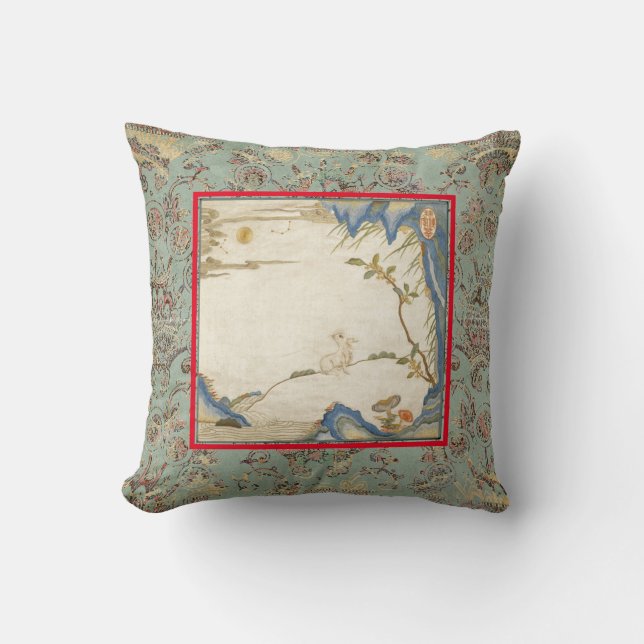 DRUCKBAUMWOLLE JAPANISCHE BUNNIE UND MON KISSEN (Vorderseite)