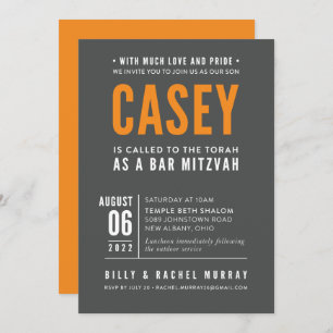 DRUCKBESTELLUNG für Rachel - Caseys Bar Mitzvah Einladung