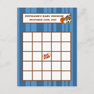 Druckbingo-Karten-All-Star- Blau Einladungspostkarte