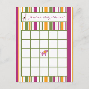 Druckbingo-Karten-Bonbon-Safari Einladungspostkarte