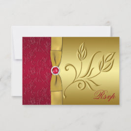 DRUCKBONROT, Gold-Blütenblume-RSVP-Karte RSVP Karte
