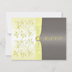 DRUCKBONYellow, GraublütenblütenSVP-Karte RSVP Karte