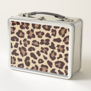Druckbox mit Leopard-Muster Metall Brotdose